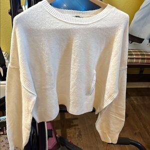 NWT. Oversized Cozy White Knit Sweater